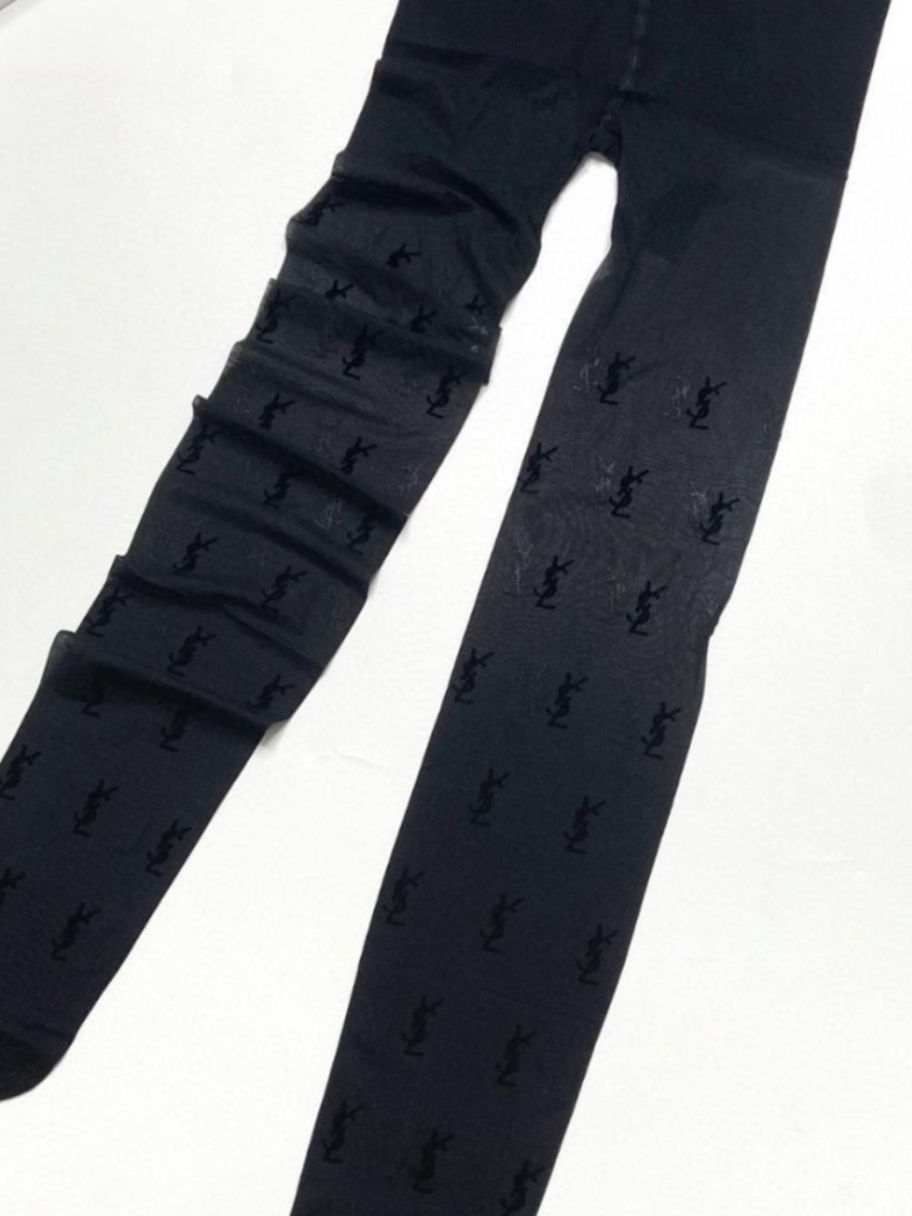 Sheer YSL Logo Pattern Tights - Picture 4 of 5